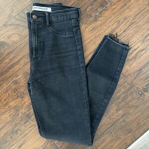 Black High-Waisted Distressed Jeans